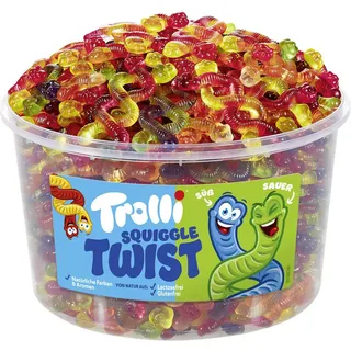fruchtgummi-außergewöhnlich Trolli Squiggle Twist süss und sauer verschlungene Würmer 1200g