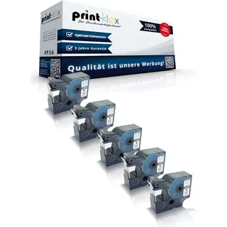 5x Kompatible Schriftbänder für Dymo 45803 Labelmanager 350 Series Labelmanager 360 D Labelmanager 400 S0720830 19mmx7m 19 mmx7 m Schrift Band - ...