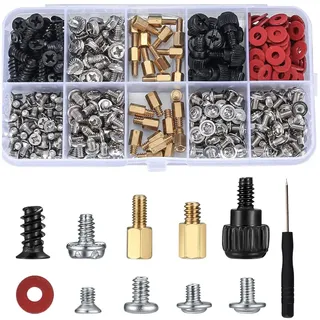 380 Stk PC Schrauben Set, SSD Schraubenset, PC Motherboard Computerschrauben Abstandshalter Kit, Schrauben #6-32 Stecker auf M3-Buchse für Festplattenlüfter, Gehäuse, SSD, CD-ROM, Computer