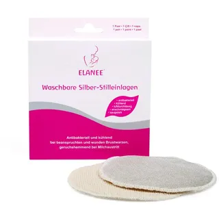 ELANEE Silber-Stilleinlagen, antibakterielle und waschbare Stilleinlage – weich und kühlend, 1 Paar (218-00) | 2 Stück (1er Pack)