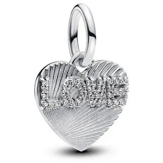 Pandora Charm-Einhänger Charm-Anhänger Gravierbarer Love-Herz Zirkonia Silber 793604C01