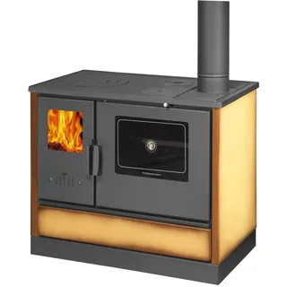 moeby24 Küchenofen Holzherd Kaminofen Herd Gusseisen 7,9KW BimSchV2 - Braun