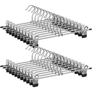 Songmics Hosenbügel Metall Silber/Schwarz 20 St.