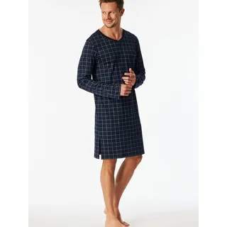 Schiesser Nachthemd lang - Fine Interlock seitliche Schlitze am blau 5XL (62)