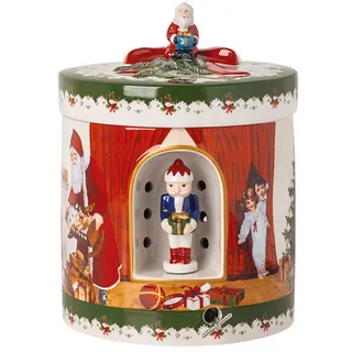 Villeroy & Boch Christmas Toys Paket rund, Santa bringt Geschenke, 17 x 17 x 22 cm, mehrfarbig