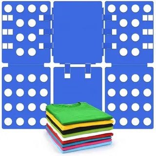 HAUSS SPOLE Wäschesortierer Faltbrett Wäsche Faltbrett Wäschefalter Kleidung Verstelltbar, für Kleidung Hemden Kinder und Erwachsen T Shirt,Tragbar blau