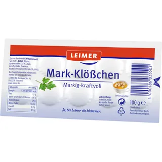 LEIMER Mark-Klößchen 200g – Markig-kraftvolle Klößchen als klassische Suppeneinlage (1 x 200g)