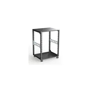 Rack Magic - 19" Mini Rack 15HE - 440mm Tiefe - Schwarz - 19 Zoll Serverschrank - 19" Studiorack - Open Frame Rack