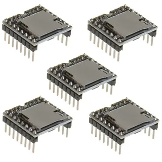 ICQUANZX 5PCS YX5200 DFPlayer Mini-MP3-Player-Modul MP3-Sprachdecodierkarte Unterstützt TF-Karten-U-Disk-E/A/serielle Schnittstelle/AD für Arduino