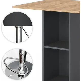 Vicco Bartisch Rodeo 70x70cm 2 Barhockern