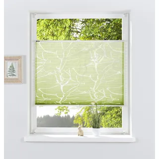 Plissee OTTO HOME "Anna" Gr. 10, grün, B:70cm H:210cm, Obermaterial: 70% Viskose, 30% Polyester, Plissees, Plissee, Ästemotiv, Bestseller mit über 500 4,5-Sterne-Bewertungen, Klemmträger, Topseller