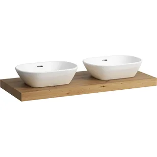 Laufen LANI Waschtischplatte, Ausschnitt links und rechts, H4046741122671, Farbe: Wildeiche