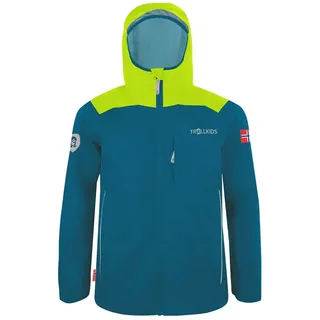 TROLLKIDS Bergen Jacke - Petrol / Lime - 104 cm