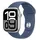GPS 46 mm Aluminiumgehäuse silber Sportarmband denim S/M