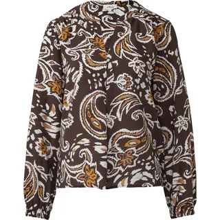 s.Oliver Strukturierte Viskosemix-Bluse mit All-over-Print Braun/Mehrfarbig 34