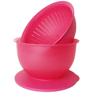 TUPPERWARE Mikrowelle Junge Welle Schüssel 4,3 L + Sieb PINK ROSA Servieren Schale