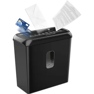SINCHEREU Aktenvernichter,6 Blatt Kreuzschnitt Papierschredder,Sicherheitsstufe P4,Schredder mit 11L Papierkorb,Kreditkarte/CD,Überhitzungsschutz,Elektrischer Reißwolf für Zuhause und Büro
