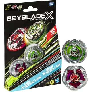 Beyblade X Chain Incendio 5-60HT & Arrow Wizard 4-60N Spinner 2er-Pack