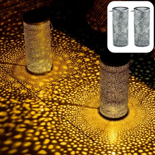 2er Set Skandinavische Solarlaterne Solar Laterne Lampe Deko Balkon Garten Feroe Grün