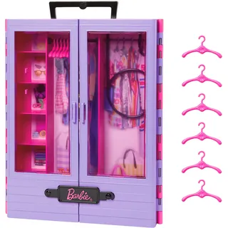 Barbie Puppenmöbel Kleiderschrank lila/rosa HJL65