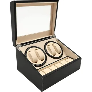 Uhrenbeweger automatik uhrenbeweger 4+6 Uhren Watch Winder Box Uhrendreher Vintage Schwarz 30.5*22.9*18 cm Dieses für die Aufbewahrung und Präsentation von Uhren und anderen kleinen Gegenständen