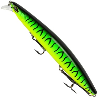 Seika Pro Zanderwobbler zum Spinnfischen 27g 14cm Nightveit Wobbler Silent, Farbe:Fire Tiger