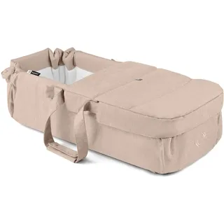 Bugaboo Babynest, tragbare Liegewanne mit Tragegurten Kinderwagen geeignet, entfalbar zu Einer Baumwollmatratze & Spielmatte, Flache Liegeeinheit ab Geburt – Desert Taupe