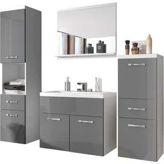 WELLTIME Badmöbel-Set ELDA 5-tlg. Grau