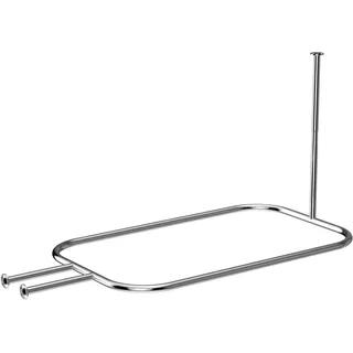Sikaiqi Al alloy Oval Shower Curtain Rod Hoop Square Shape Bathroom 58.3"x24" Rod for Clawfoot Tub Free Standing Tubs (Silver)