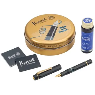 Kaweco Füllfederhalter Set AL Sport Piston Schwarz/Gold F