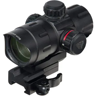 UTG Leuchtpunktvisier 4.2 Zoll Ita Red/Green Dot Sight with Riser Adaptor, Qd Mount und Flip-Open Lens Caps, Schwarz, SCP-DS3840W