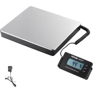 Vevor Plattformwaage 150g-200kg Paketwaage 50g Genauigkeit Digitalwaage kg/lbs/lbs:oz Zählwaage 309x262x45mm ABS Edelstahl Tara-Funktionen AC/DC-Netzteil Industriewaage Briefwaage Waage