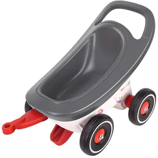 BIG - Buggy - 3-in-1 Multifunktions-Anhänger, Lauflernwagen mit verstellbarer Bremsfunktion, inklusive 4 Flüsterräder, Bobby Car Anhänger, für Kinder ab 1 Jahr