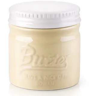 DOWAN Butterdose mit Deckel für streichfähige weiche Butter, Butterbehälter aus Porzellan mit Wasserlinie, Beige