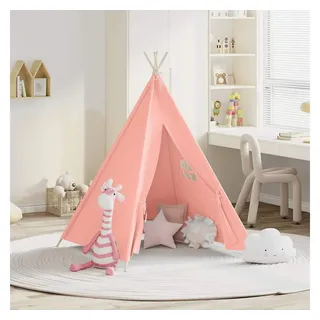 vidaXL Kinder Tipi-Zelt mit Tasche Pfirsichhaut Rosa 120x120x150 cm