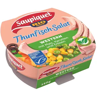 Saupiquet Rio Mare Thunfisch-Salat Western, MSC zertifiziert, Fix und fertig zubereitet, Ideal für unterwegs, 160g