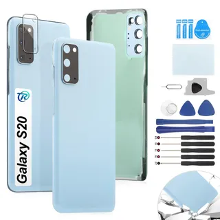 RongZy Ersatz für Samsung Galaxy S20 Backcover Akkudeckel für Samsung Galaxy S20 5G Batterietür Gehäuse Rückseite mit Tool kit (Blau)