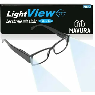 LightView LED Lesebrille Blaulichtfilter Lesehilfe Licht Unisex Schwarz 123 dpt - 1 - Schwarz