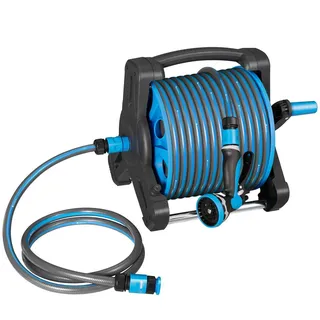 Juskys Mobile Schlauchtrommel 30 m blau/grau