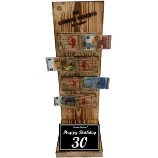 Genial-Anders Originelle lustige Geldgeschenke zum 30 Geburtstag Geschenkideen für Männer und Frauen - Eiserne Reserve Mausefalle - Text s/w Happy Birthday 30