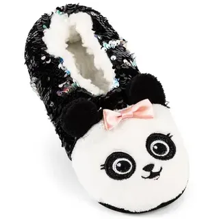 SKECHERS Kinder Hausslippers Furry - black - L-XL