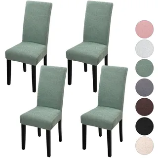 YISUN Stretch Stuhlhussen 4er Set Universal Jacquard Blätter Stuhlhusse, Elastische Hussen für Stühle, Abnehmbarer Waschbarer Stuhlbezüge für Schwingstuhl Hotel Bankett Küche Haus Hochzeit Party