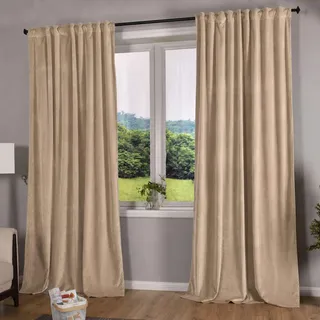 Gardinenbox Milano Schlaufen 280 x 135 cm Sand 2 Stück