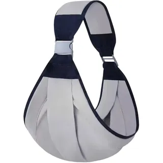 Ergonomische Kindertrage für Neugeborene,Babytrage Seitlich Tragetuch,Verstellbare Babyträger für Kleinkinder, One-Shoulder Effortless bis 18KG (Grau)