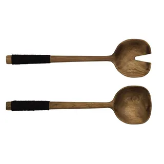 Asa Selection ASA Salatbesteck mit schwarzem Nylongriff Wood