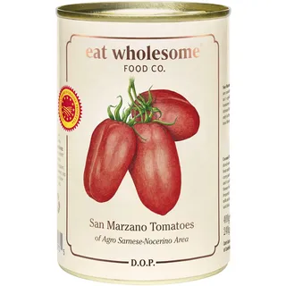 Eat Wholesome San Marzano Tomaten D.O.P., 400g (12er-Pack) - Natürlich Süß, Ideal für Pasta- und Pizzasaucen, Vegan, BPA-Freie Innenbeschichtung, CO2-Neutrale Verpackung