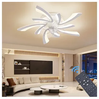 Eurohandisplay Deckenventilator Deckenventilator LED Beleuchtung Deckenlampe Fernbedienung, Mit Fernbedienung einstellbar weiß