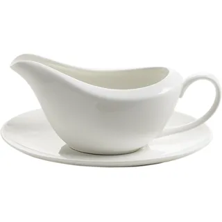 Maxwell & Williams Sauciere mit Untersetzer WHITE BASICS 0,26 Liter weiß