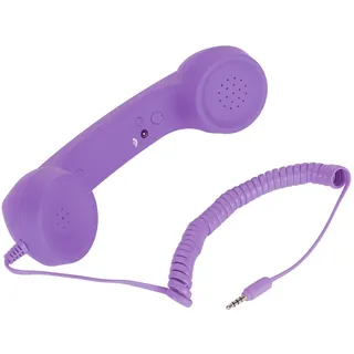 Fockety Handyhörer, 3,5-mm-USB-C-Strahlungssicherer Telefonhörer, Retro-Handyhörer, Tragbarer Handyempfänger, Mikrofon-Mikrofon-Lautsprecher für Smartphone, Mobiltelefon (PURPLE1)