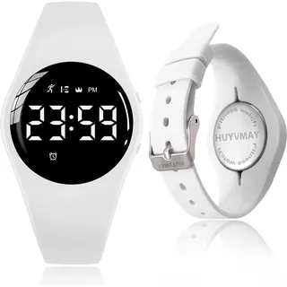 HUYVMAY Fitness Tracker Schrittzähler Uhr Keine App Kein Handy, 20-tägige Akkulaufzeit Wiederaufladbare Uhr Wasserdicht Fitnessuhr Mit Kalorienrechner Timer 3 Wecker, Sportuhr für Damen und Kinder